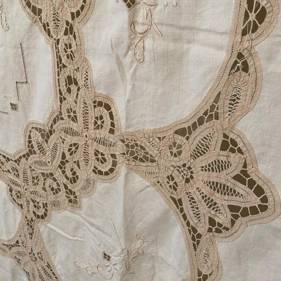 VINTAGE Hand Made Italian Embroidery Linen Cloth - Picture 5 of 6